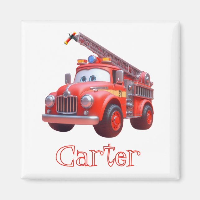 Cute fire truck magnet (Front)