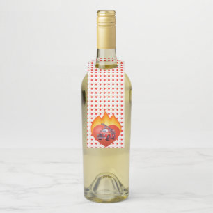 Cute fire truck Valentine's day Bottle Tag