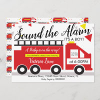 Cute Fire Truck Vehicle Baby Shower Confetti