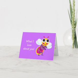 Cute Firefly "What I love about you" card