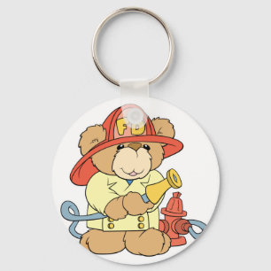 Cute Fireman Firefighter Bear Key Ring