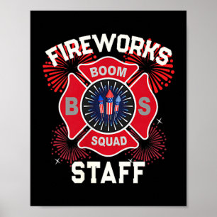 Cute firework staff patriotic 4th july technician poster