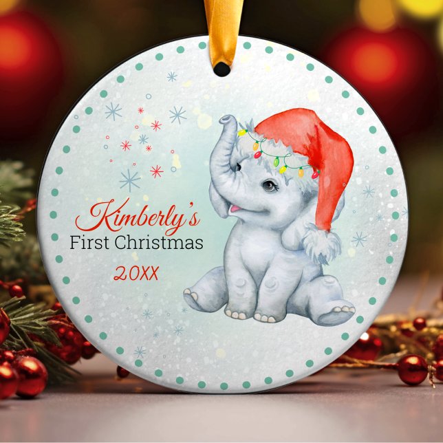 Cute first baby Christmas baby elephant girl Ceramic Tree Decoration (Creator Uploaded)