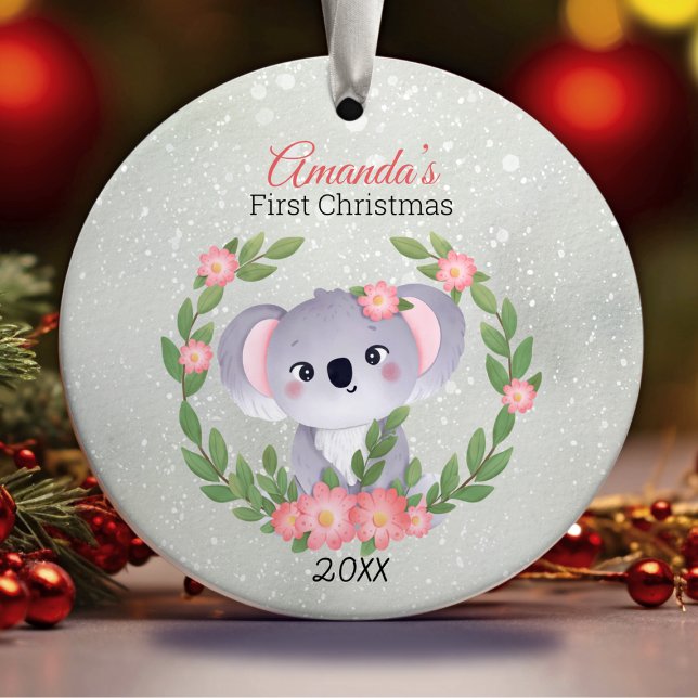 Cute first baby Christmas Wreath Ceramic Tree Decoration (Creator Uploaded)