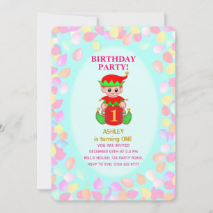 Cute First Birthday Balloons Invitation