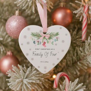 Cute First Christmas As A Family Elegent Snow Ornament