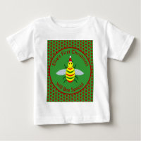 Cute First Christmas Bee and Poinsettia Flowers