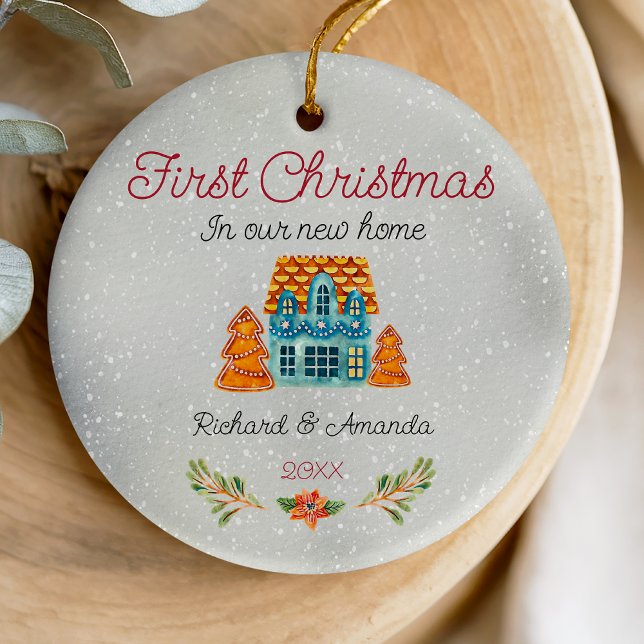 Cute first Christmas new home cookie house Ceramic Tree Decoration (Creator Uploaded)