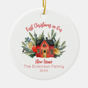 Cute First Christmas New Home Photo Ceramic Tree Decoration