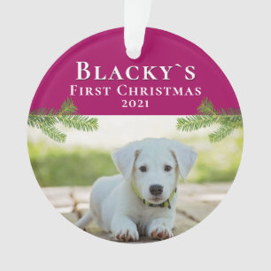 Cute First Christmas Puppy Christmas Photo Ornament