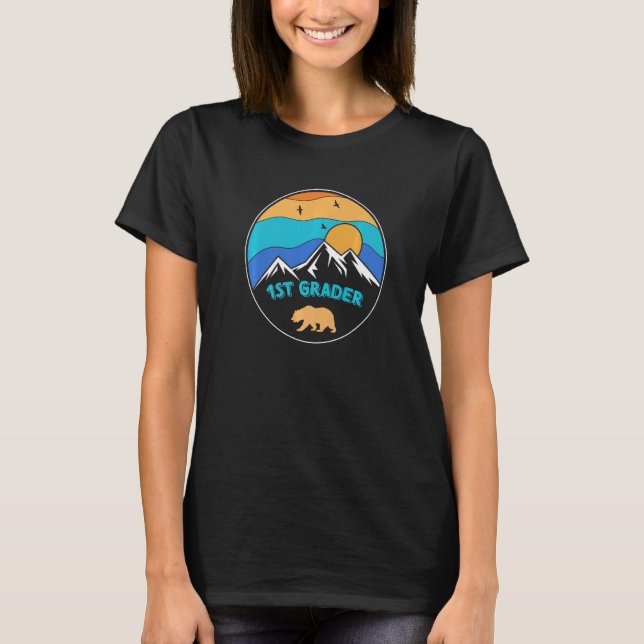 Cute First Day Back To School Sunset 1st Grader T-Shirt (Front)