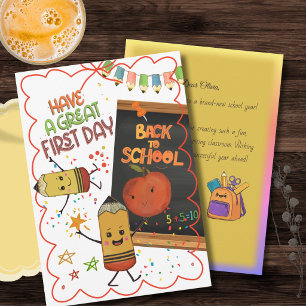Cute First Day of School Card for Kids Lunchbox