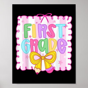Cute First Day Of School Preppy Fifth Grade Back T Poster