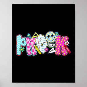 Cute First Day Of School Preppy Pre K Back To Scho Poster