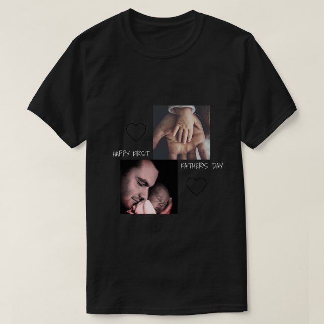 Cute First Father's day 2 photo T-Shirt (Design Front)