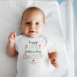 Cute First Father's Day Baby Bodysuit<br><div class="desc">Personalised father's day baby bodysuit featuring the message "happy first father's day daddy",  with a cute red heart,  and your childs name.</div>
