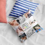 Cute First Father's Day Daddy | Photo Collage Thro Cushion<br><div class="desc">Create your very own special first fathers day gift with this cute colourful photo collage pillow. Featuring 8 square photographs and the text 'Happy 1st Father's Day', the word DADDY in bright colourful letters, a we love you lots message and names. Makes a wonderful keepsake gift for the family to...</div>