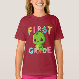 Cute First GRADE Dinosaur Squad School boys kids T-Shirt