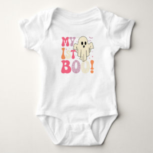 Cute First Halloween Romper with Ghost and Webs Baby Bodysuit