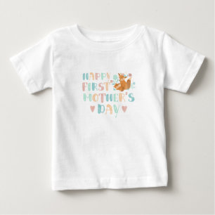 Cute First Mothers Day Boho Typography Baby T-Shirt