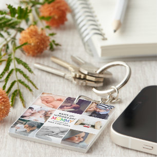 Cute First Mother's Day Mommy Photo Collage Key Ring