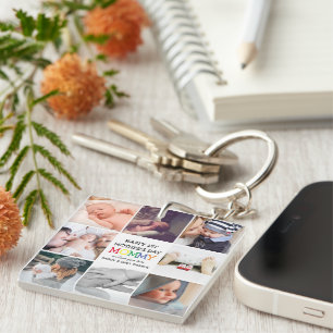 Cute First Mother's Day Mummy Photo Collage Key Ring
