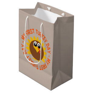 cute First turkey Thanksgiving Holiday Medium Gift Bag