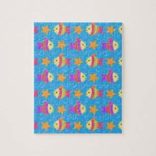 Cute Fish And Starfish Pattern Jigsaw Puzzle