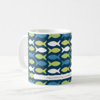 Cute Fish Blue Green Yellow White Personalised
