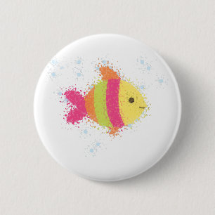 Cute Fish Cartoon 6 Cm Round Badge