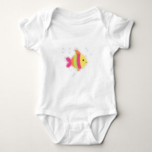 Cute Fish Cartoon Baby Bodysuit