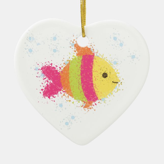 Cute Fish Cartoon Ceramic Tree Decoration (Front)