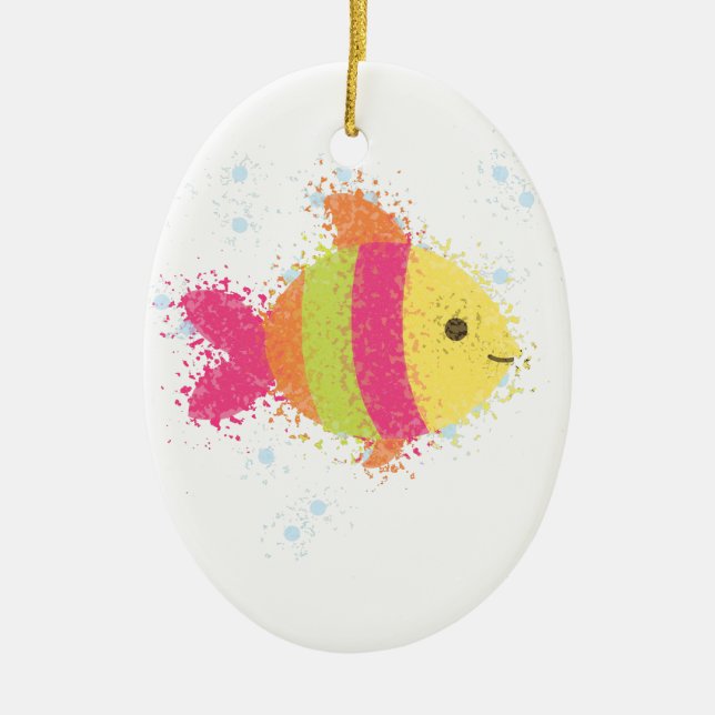 Cute Fish Cartoon Ceramic Tree Decoration (Front)