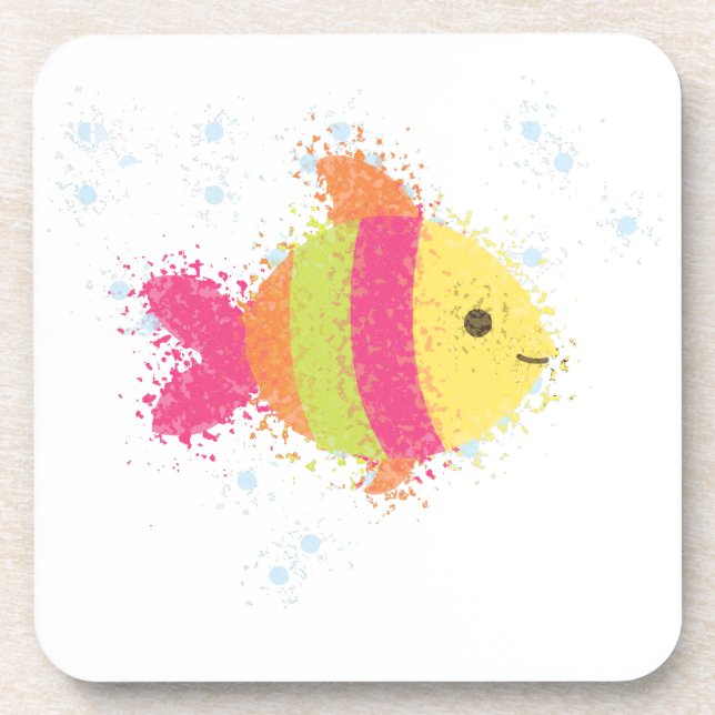 Cute Fish Cartoon Coaster (Front)