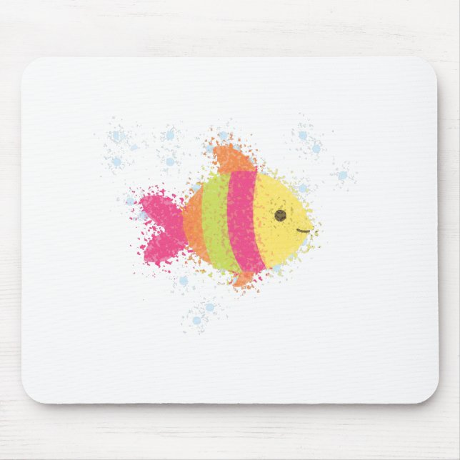 Cute Fish Cartoon Mouse Mat (Front)