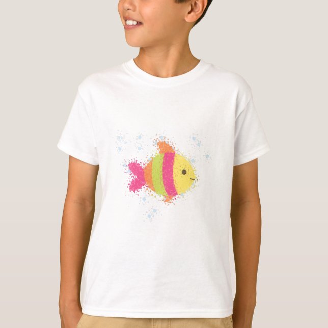 Cute Fish Cartoon T-Shirt (Front)