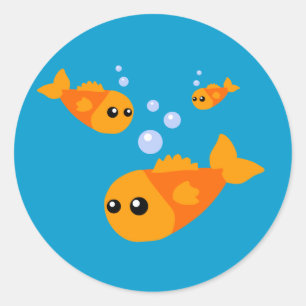 Cute Fish Classic Round Sticker