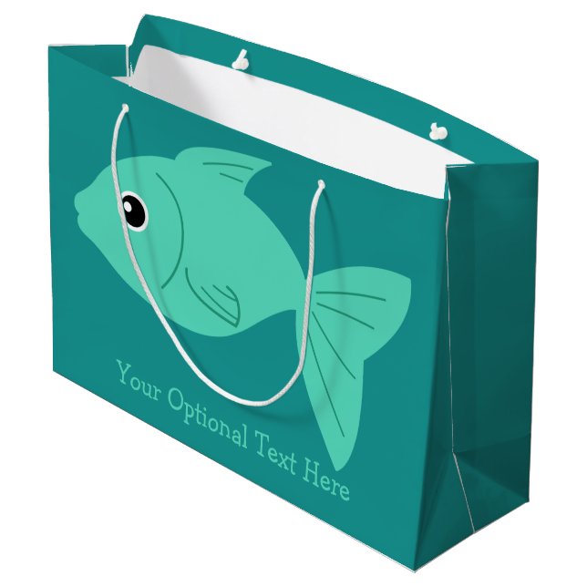 Cute Fish custom text gift bag (Back Angled)