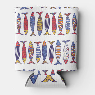 Cute Fish Illustration: Kids Seamless Background Can Cooler