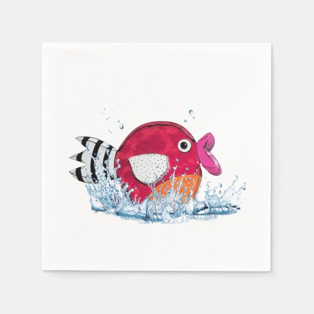 Cute Fish In Water  Napkin (Front)