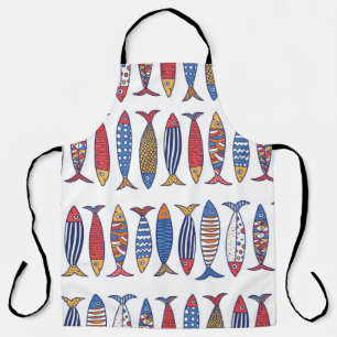 Cute fish. Kids background. Seamless pattern. Apron