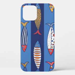 Cute fish. Kids background. Seamless pattern iPhone 12 Case