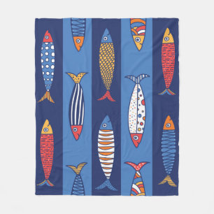 Cute fish. Kids background. Seamless pattern Fleece Blanket