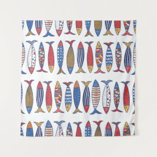Cute fish. Kids background. Seamless pattern. Tapestry