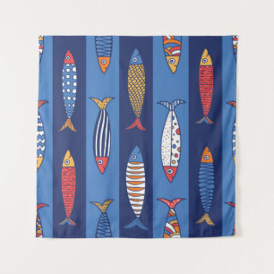 Cute fish. Kids background. Seamless pattern Tapestry