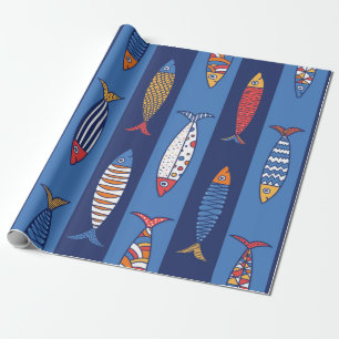 Cute fish. Kids background. Seamless pattern Wrapping Paper