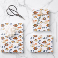 Cute fish lovers tiled pattern
