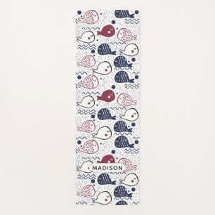 Cute Fish Pattern custom name yoga mat