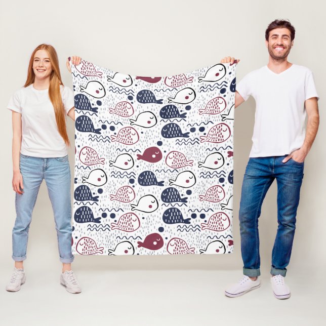 Cute Fish Pattern fleece blankets (In Situ)