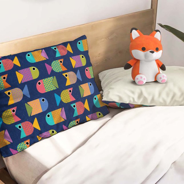 Cute Fish Pattern on Blue Pillowcase (Creator Uploaded)